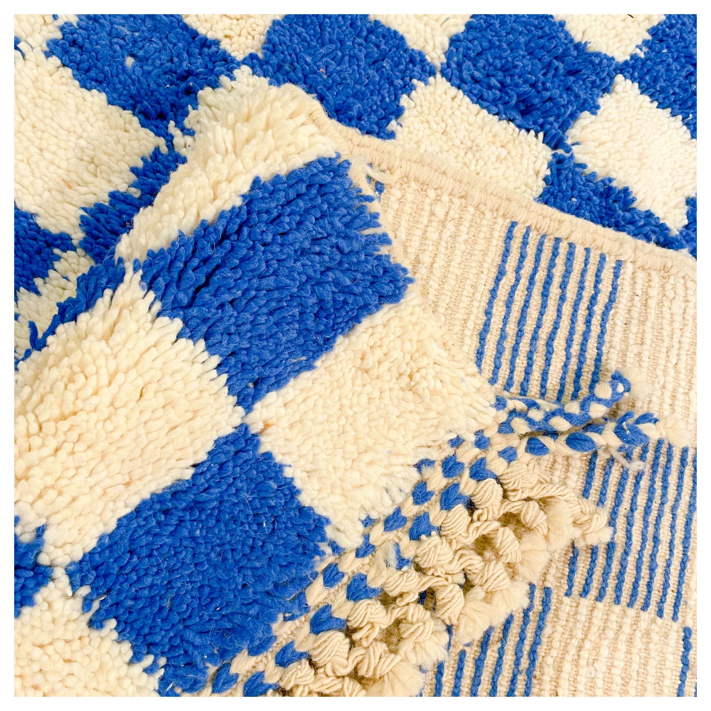 Damier bleu - Tapis berbère XL