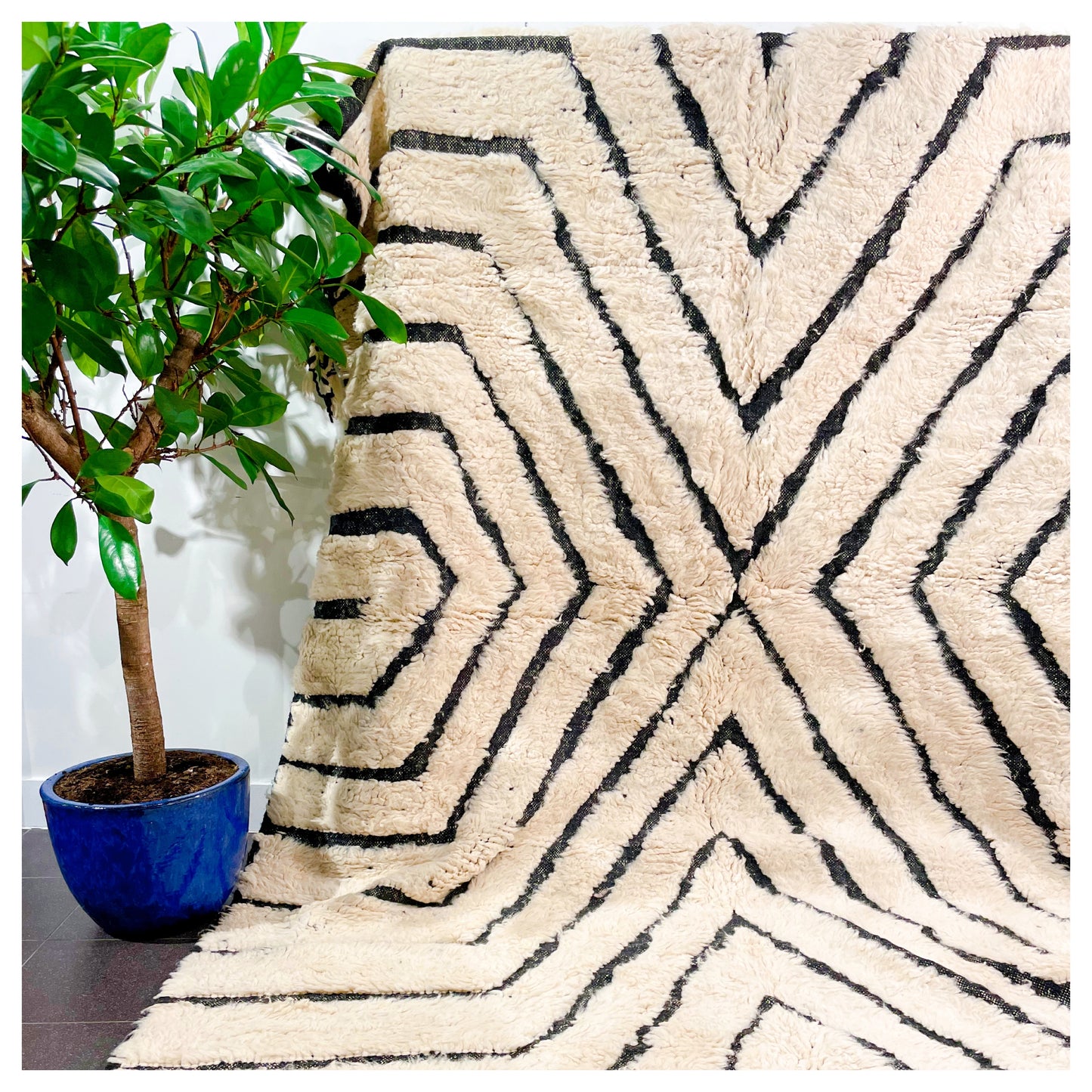 Fluffy graphique - Tapis berbère XXL