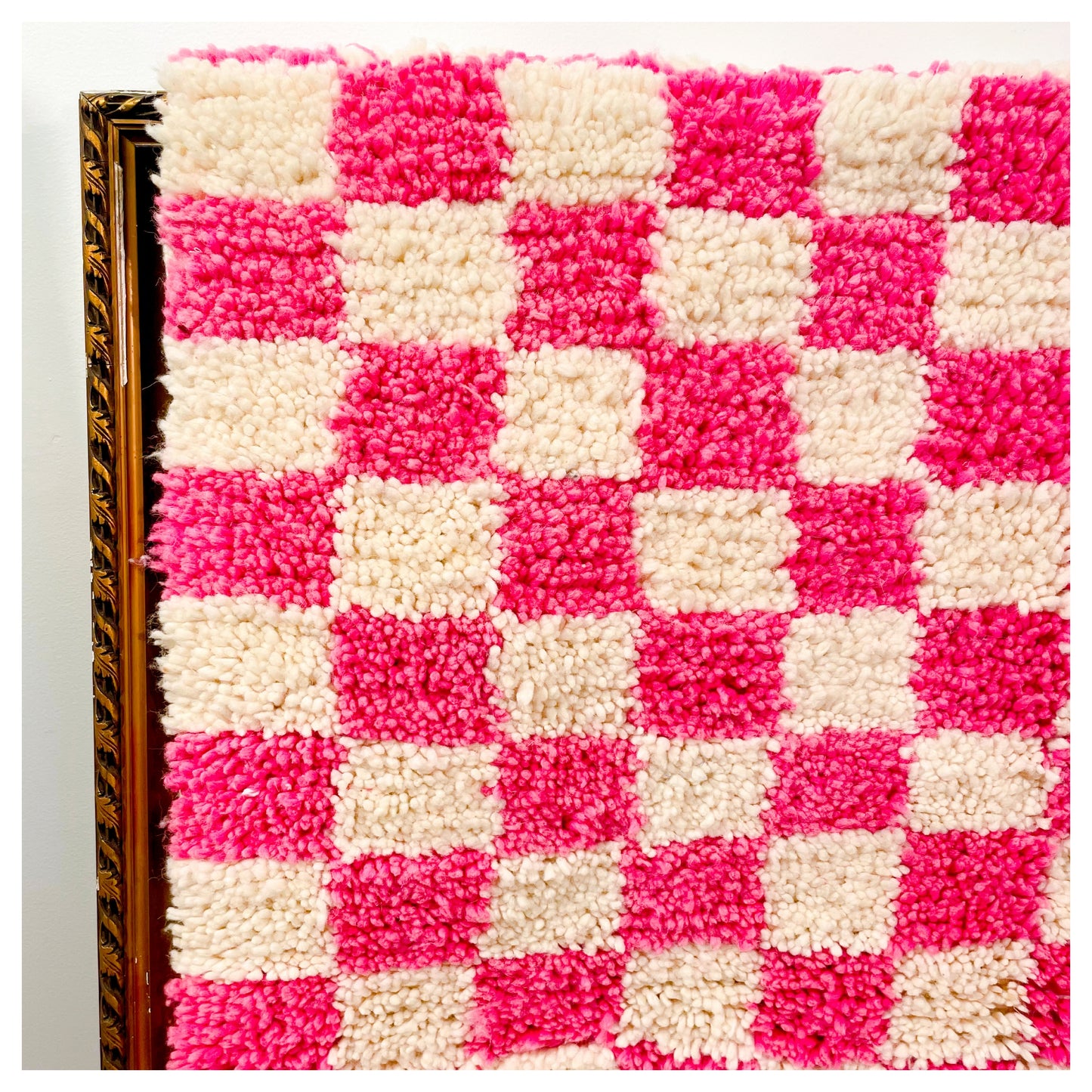 Damier rose - Tapis berbère Médium