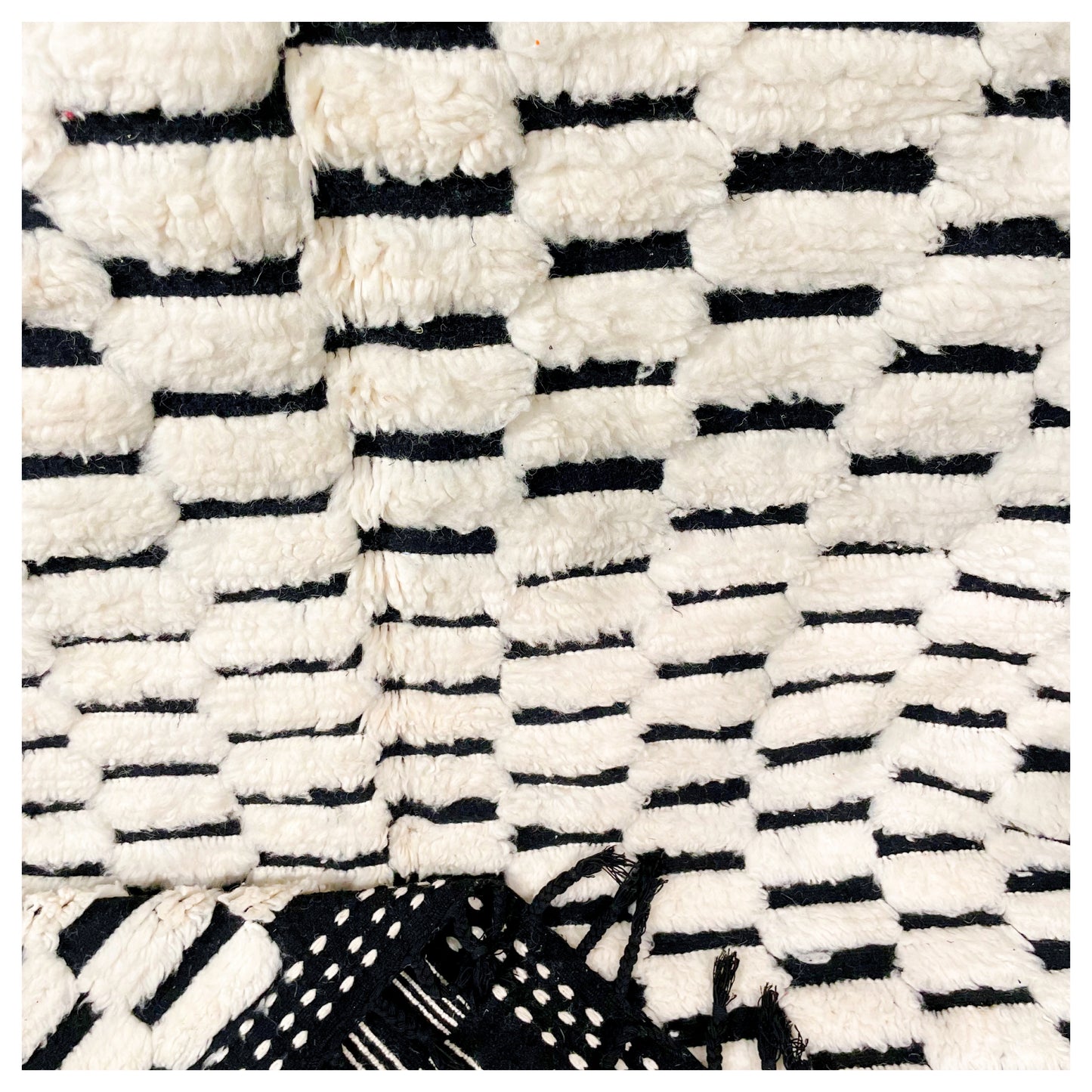 Fluffy noir et blanc - Tapis berbère XL