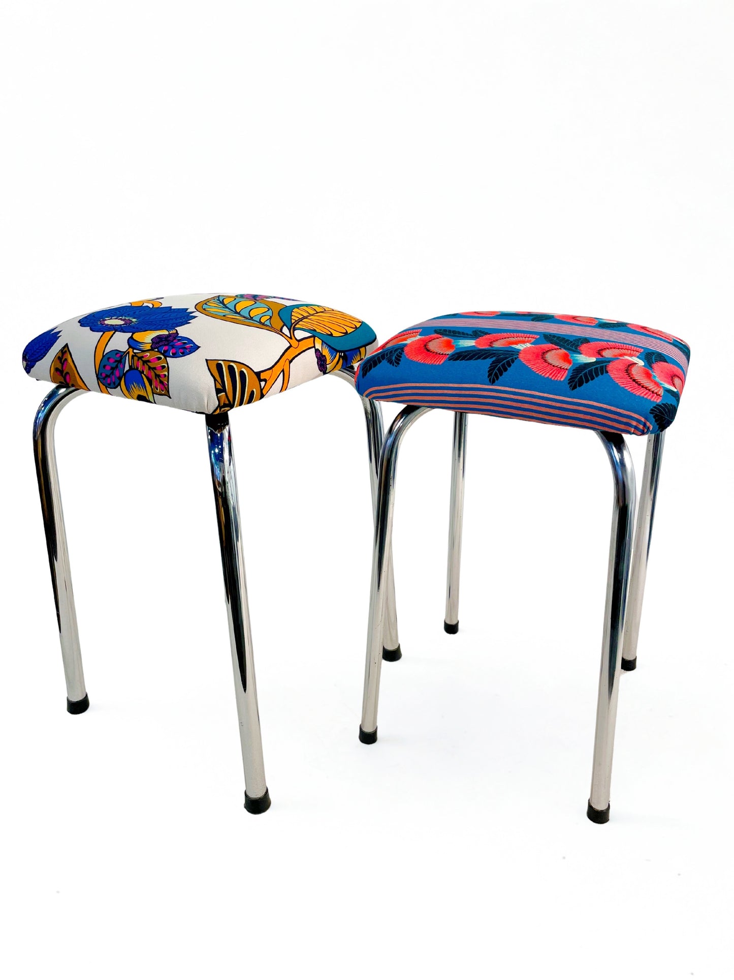 LES VALSEUSES - tabouret vintage Flowers