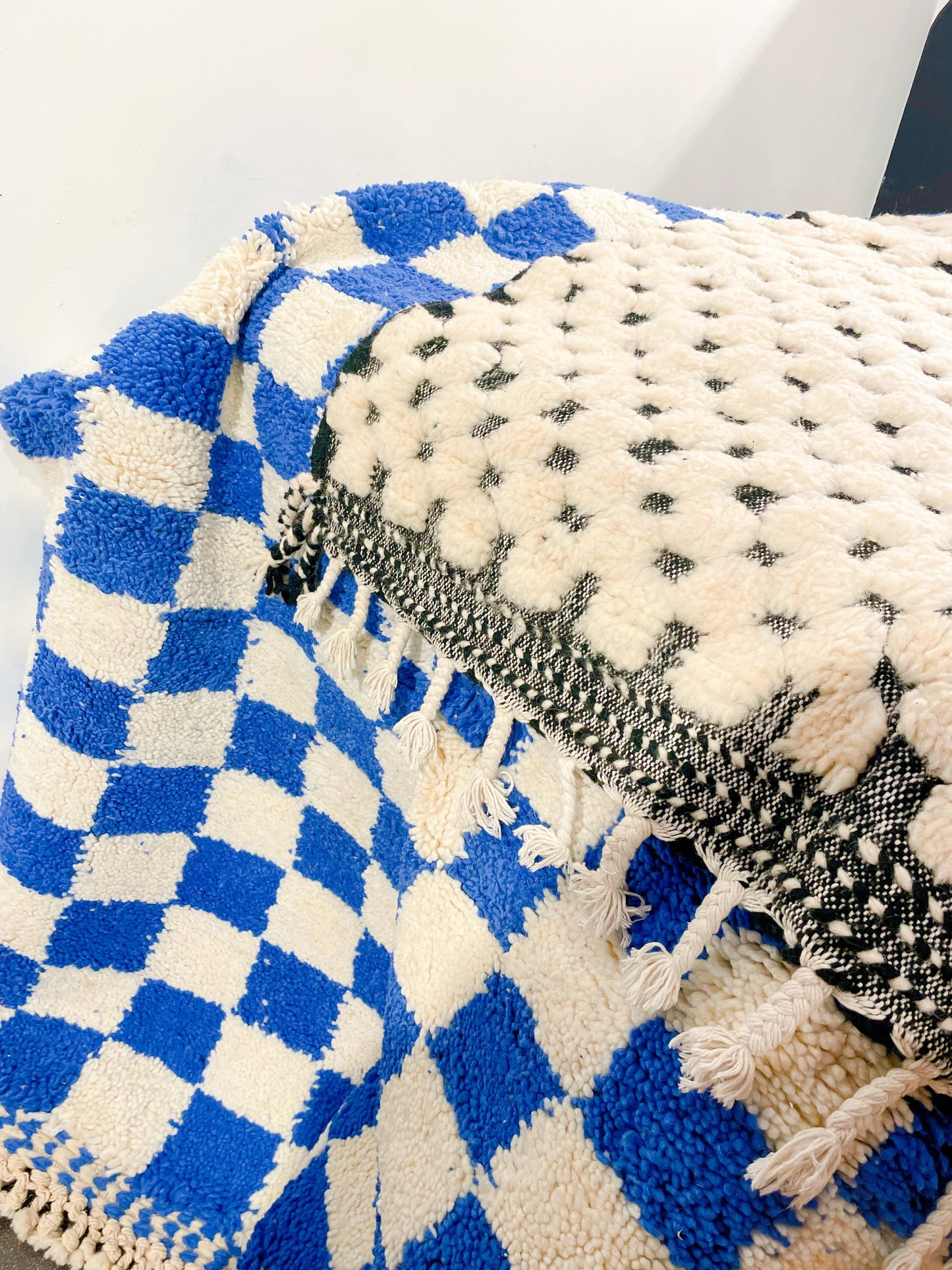 Damier bleu - Tapis berbère XL
