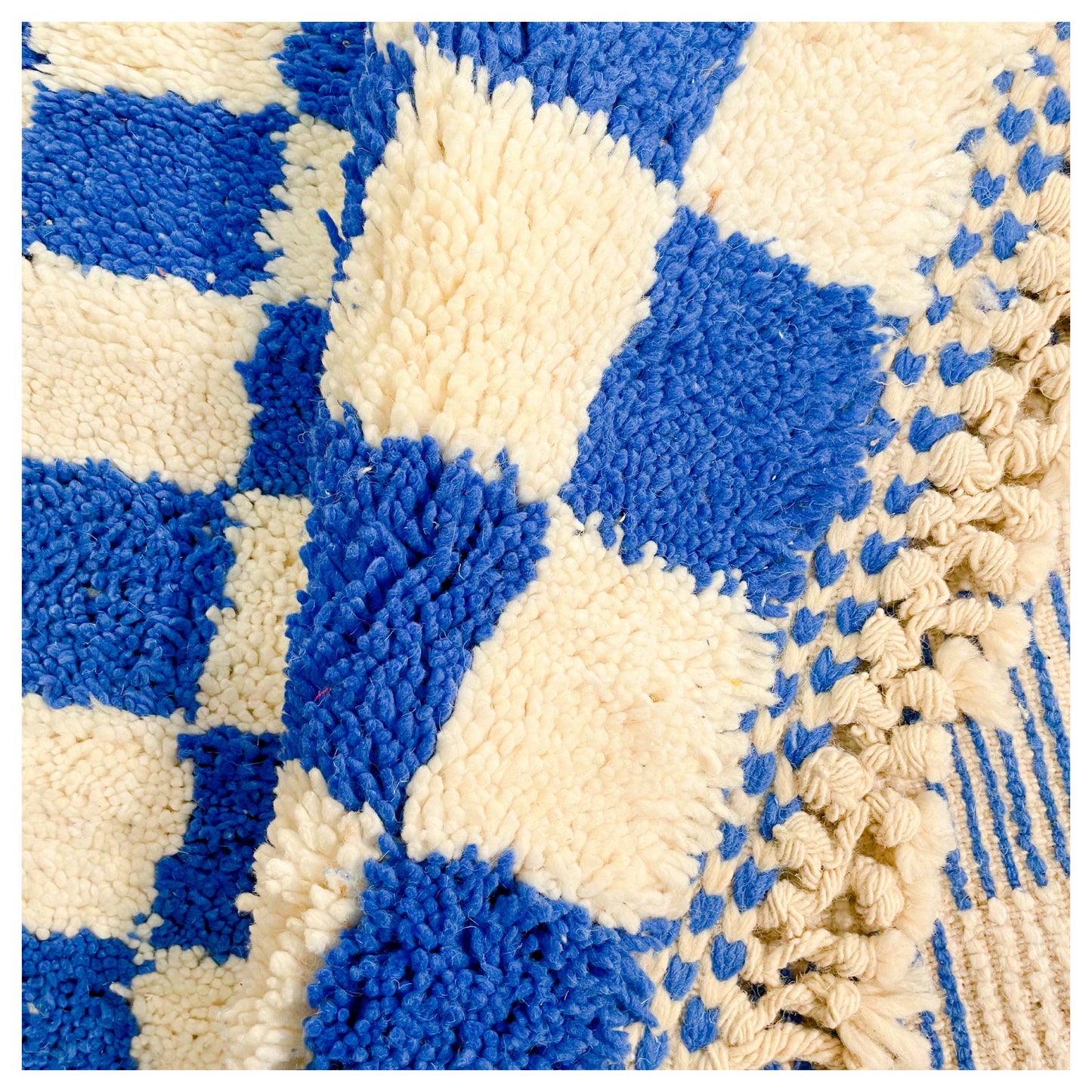 Damier bleu - Tapis berbère XL