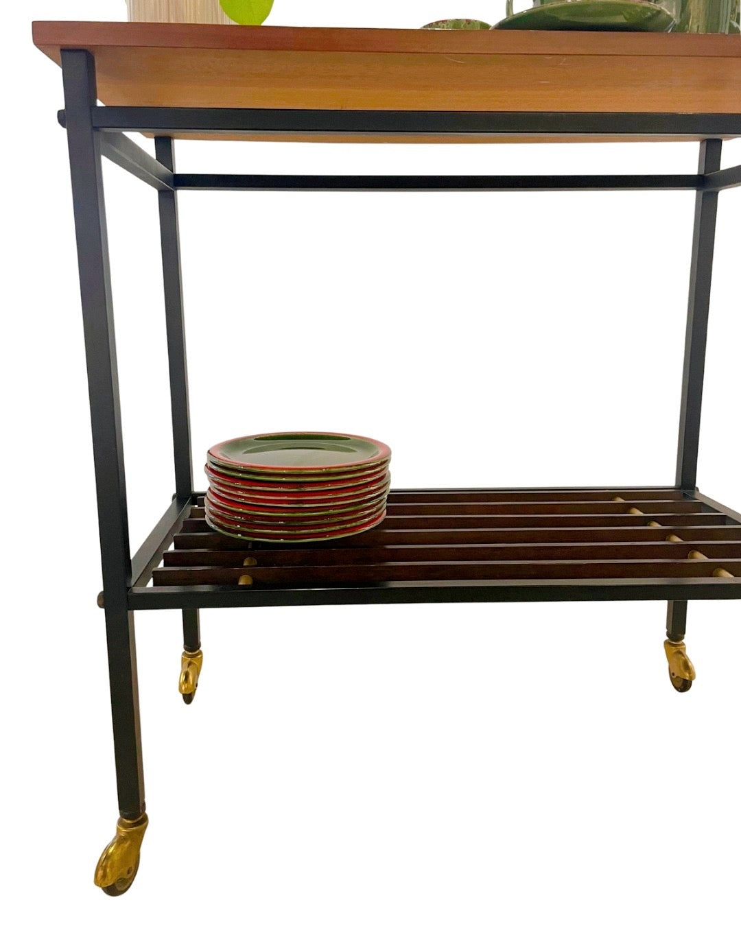 Grande desserte vintage sur roulettes