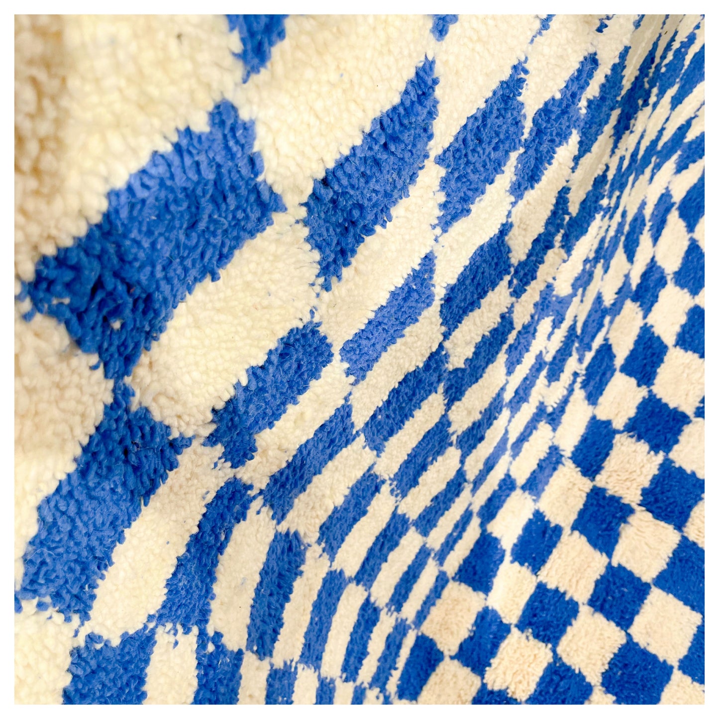 Damier bleu - Tapis berbère XL