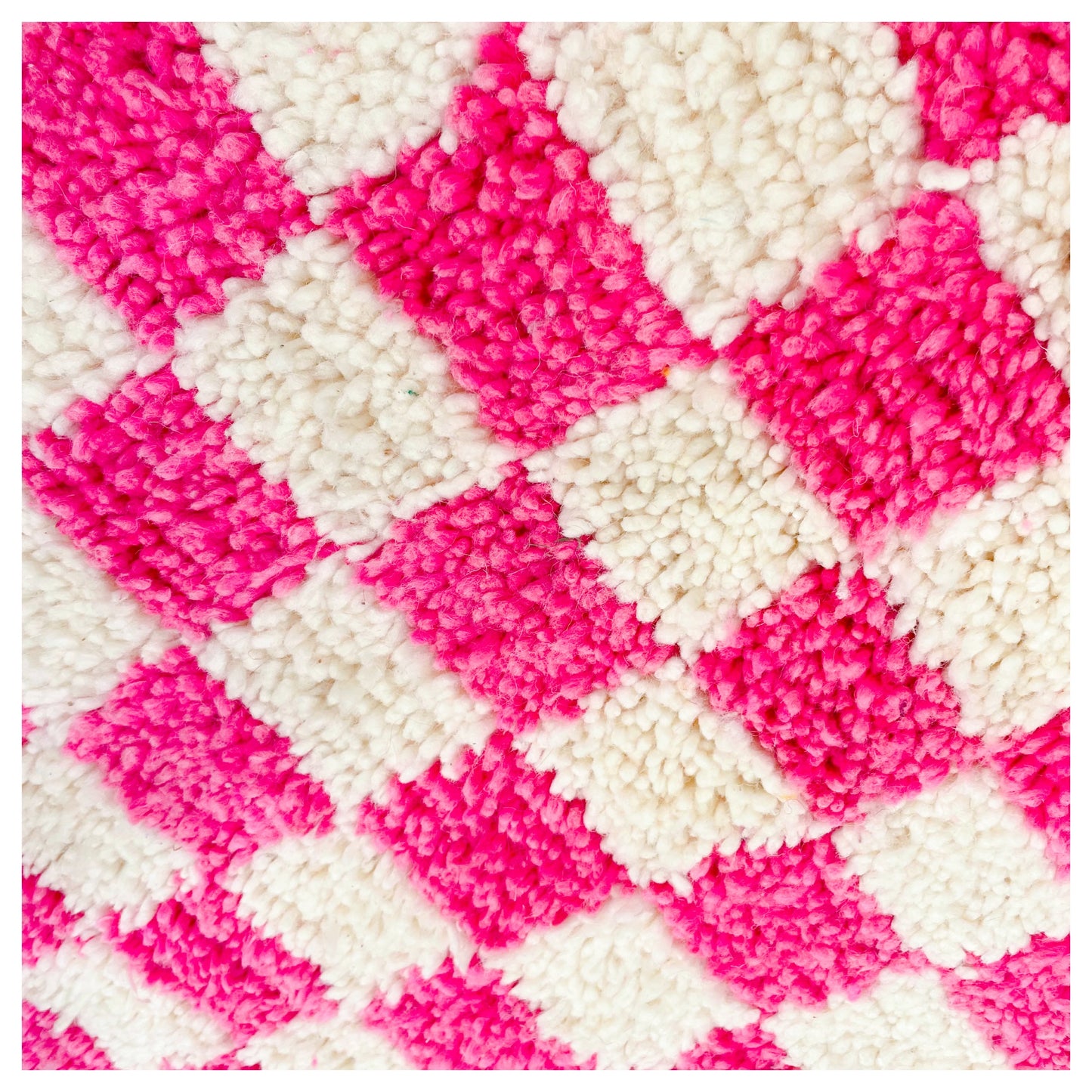 Damier rose - Tapis berbère Médium