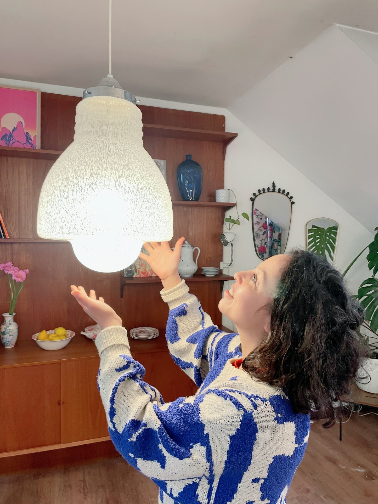 Suspension italienne sculpturale – Sono Io La Luce, esprit Murano