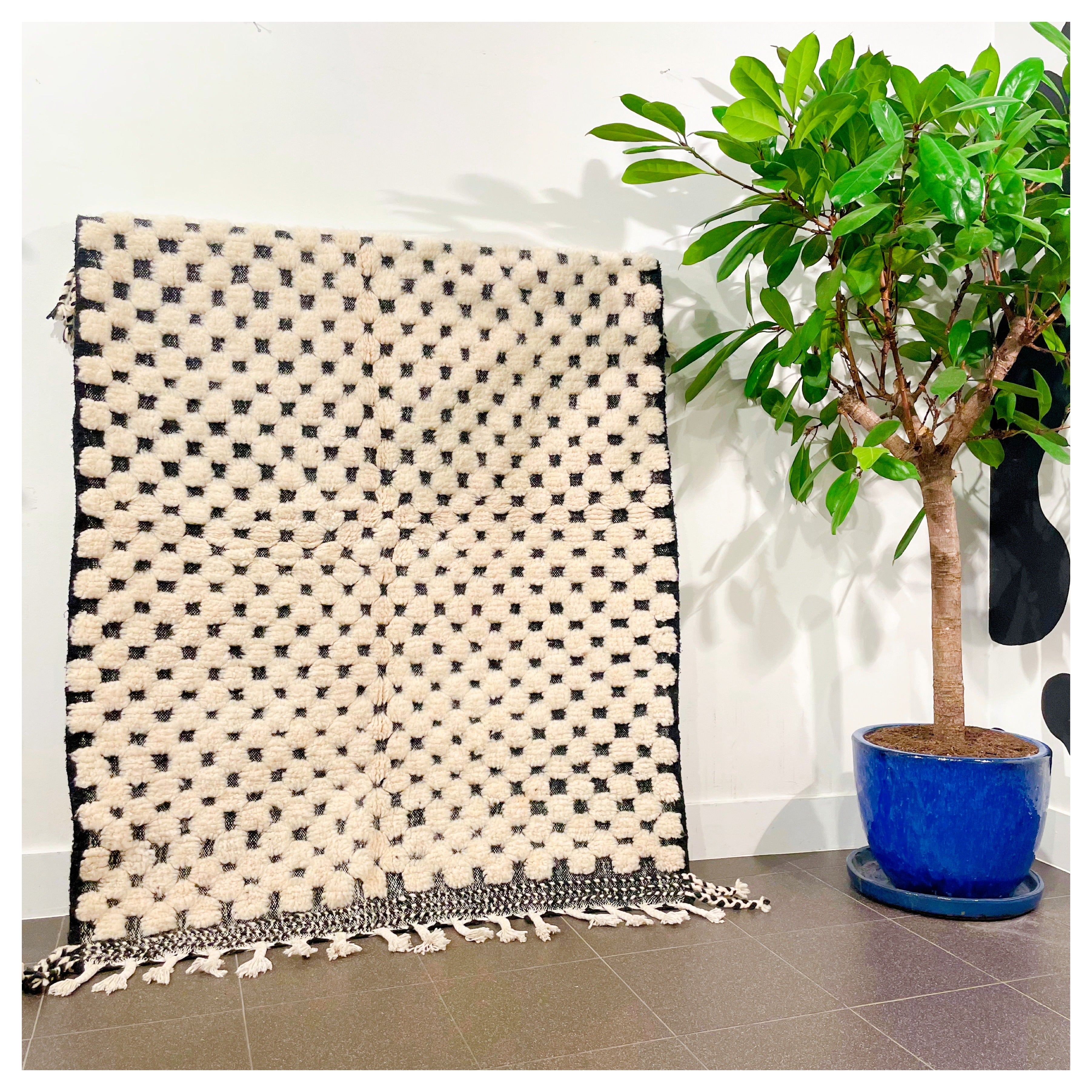 Tapis berbère Graphique noir & blanc - 160x120cm