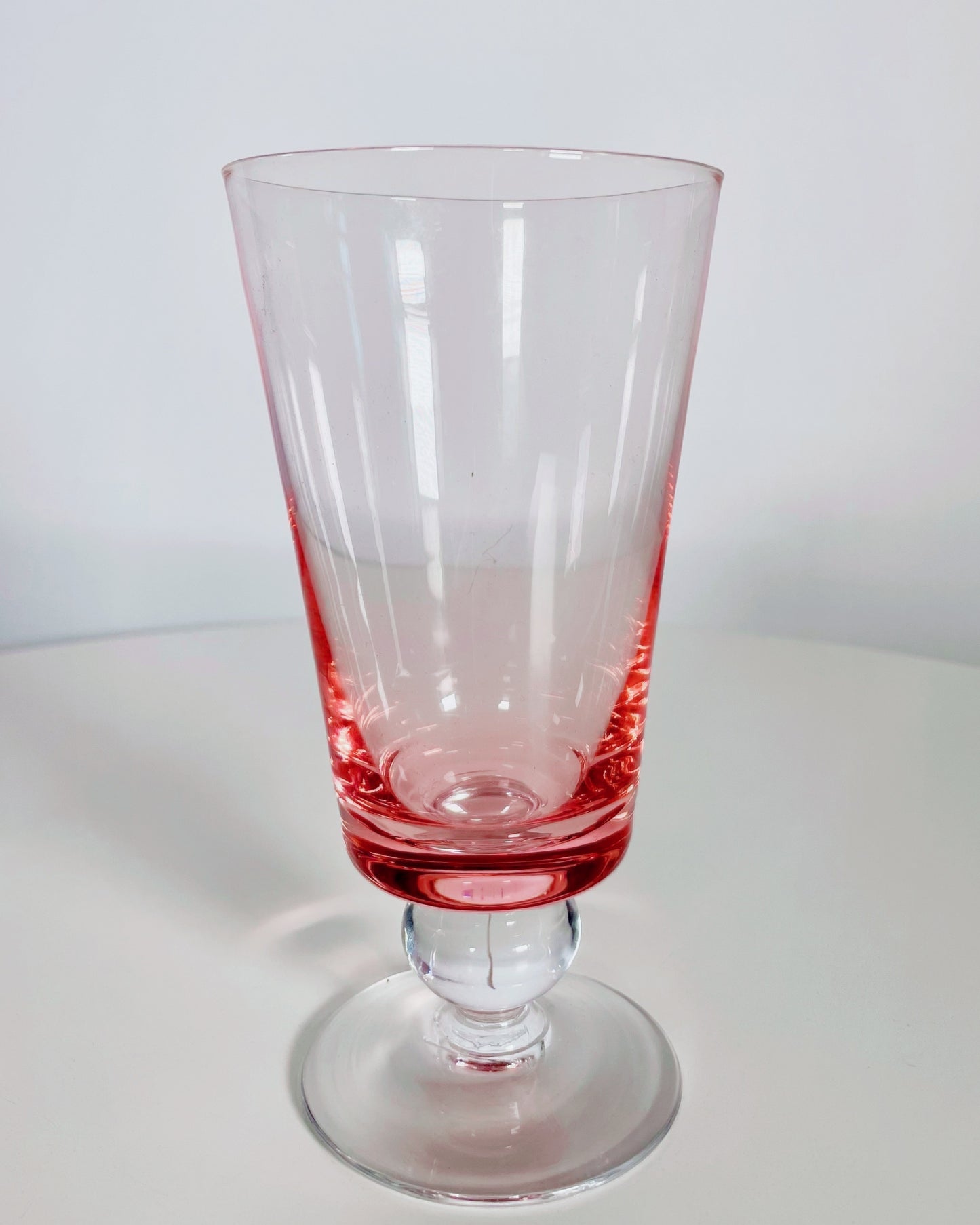 Set de 6 verres vintage rose dégradé – années 60/70