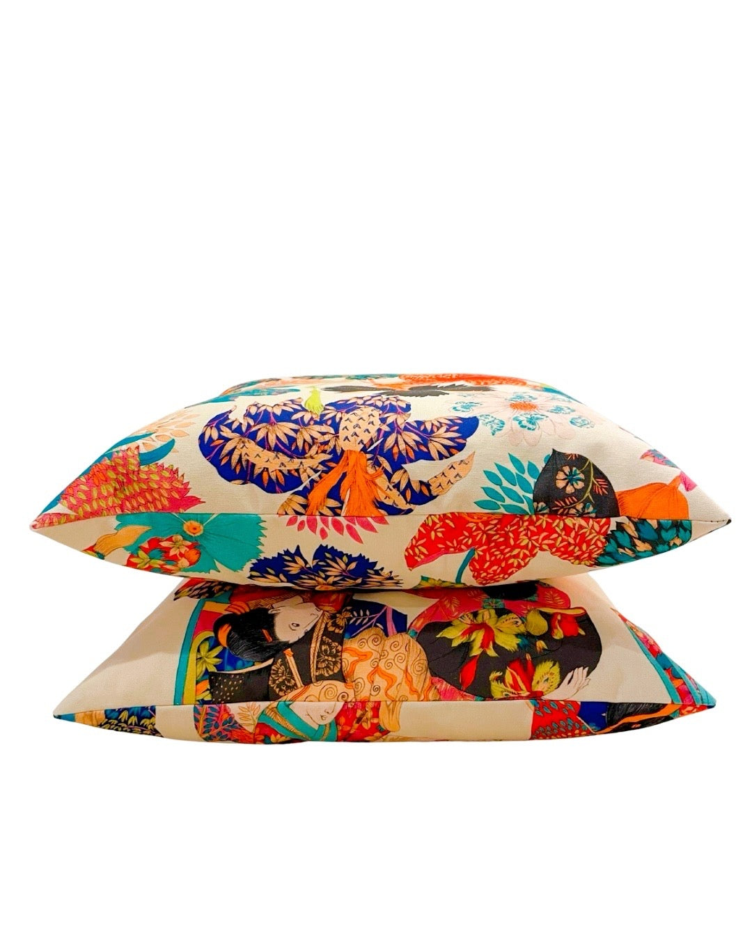 Coussin 50×50 - Tissu Thevenon Kimono fond Crème