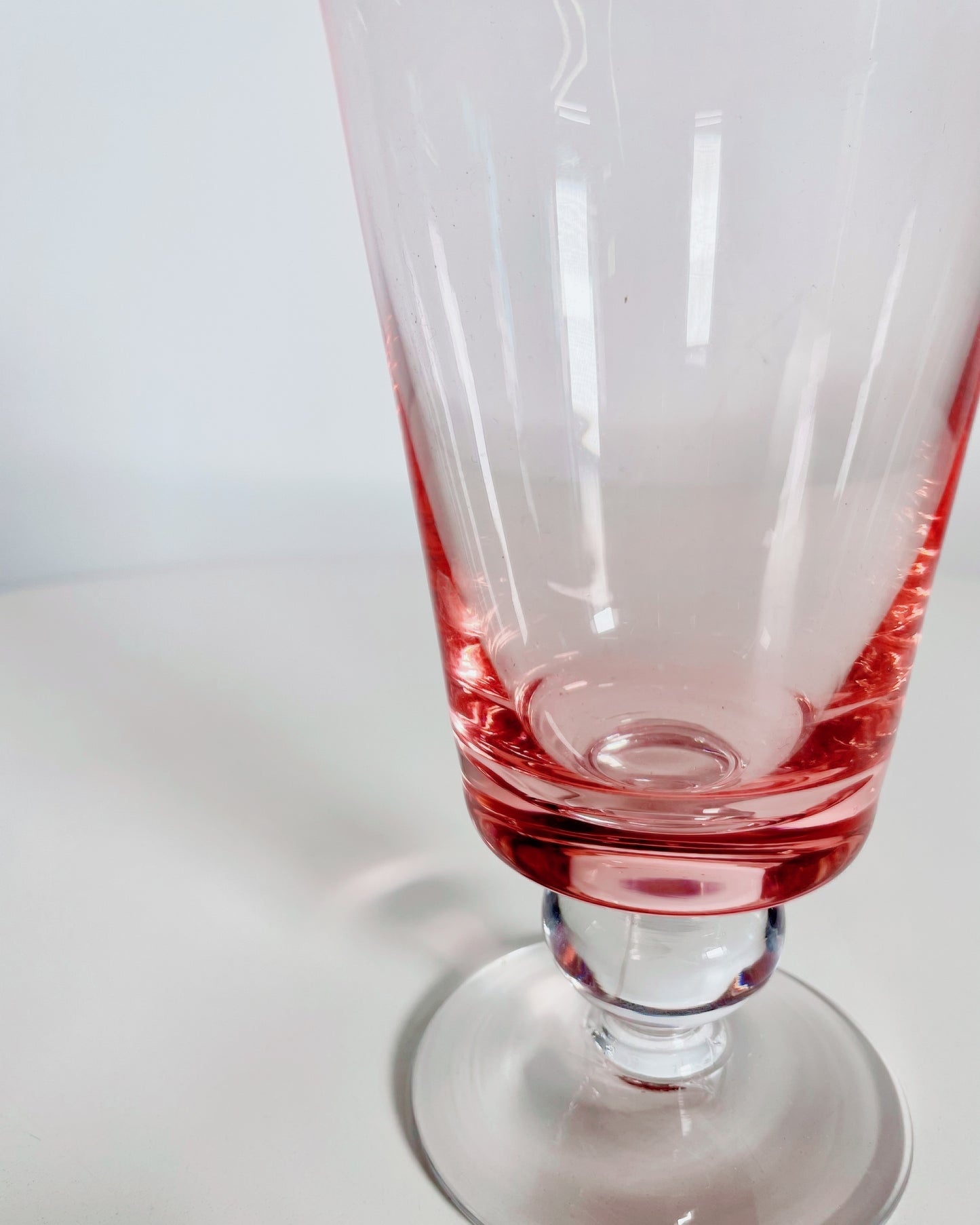 Set de 6 verres vintage rose dégradé – années 60/70