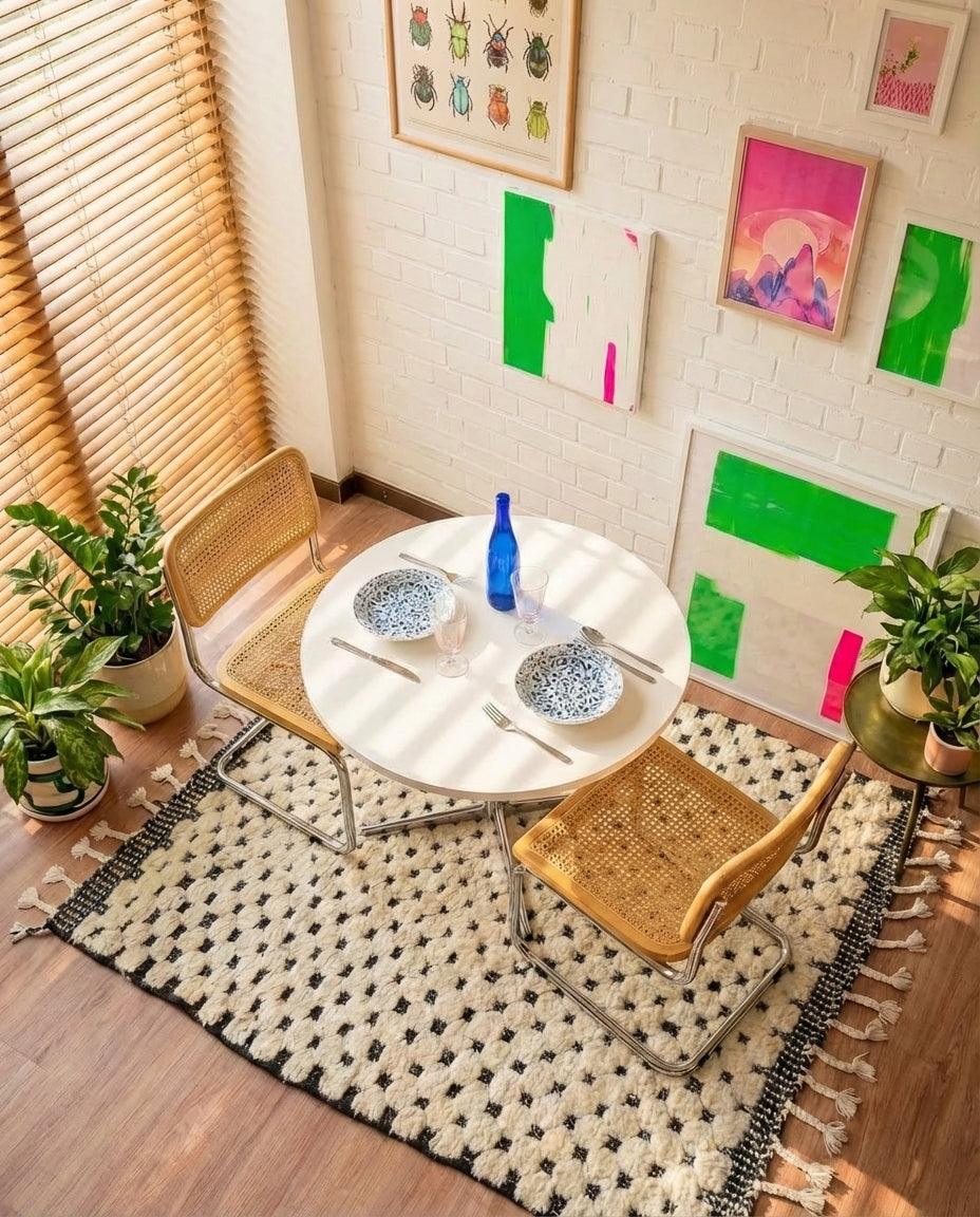 Tapis berbère Graphique noir & blanc - 160x120cm