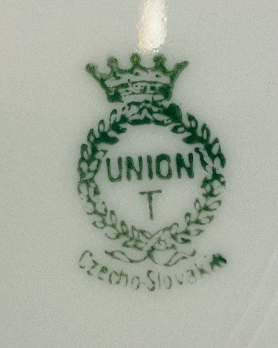 Lot de 6 assiettes vintage Union T – décor floral et oiseaux