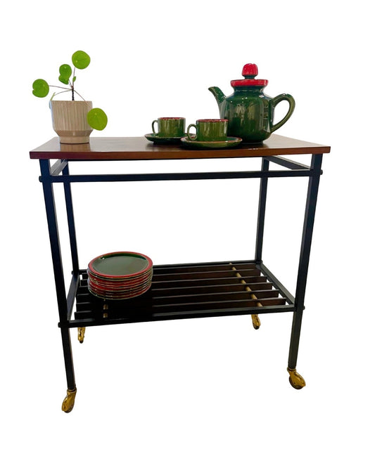 Grande desserte vintage sur roulettes