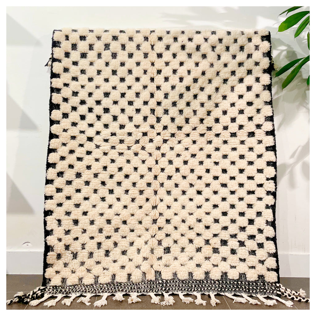 Tapis berbère Graphique noir & blanc - 160x120cm