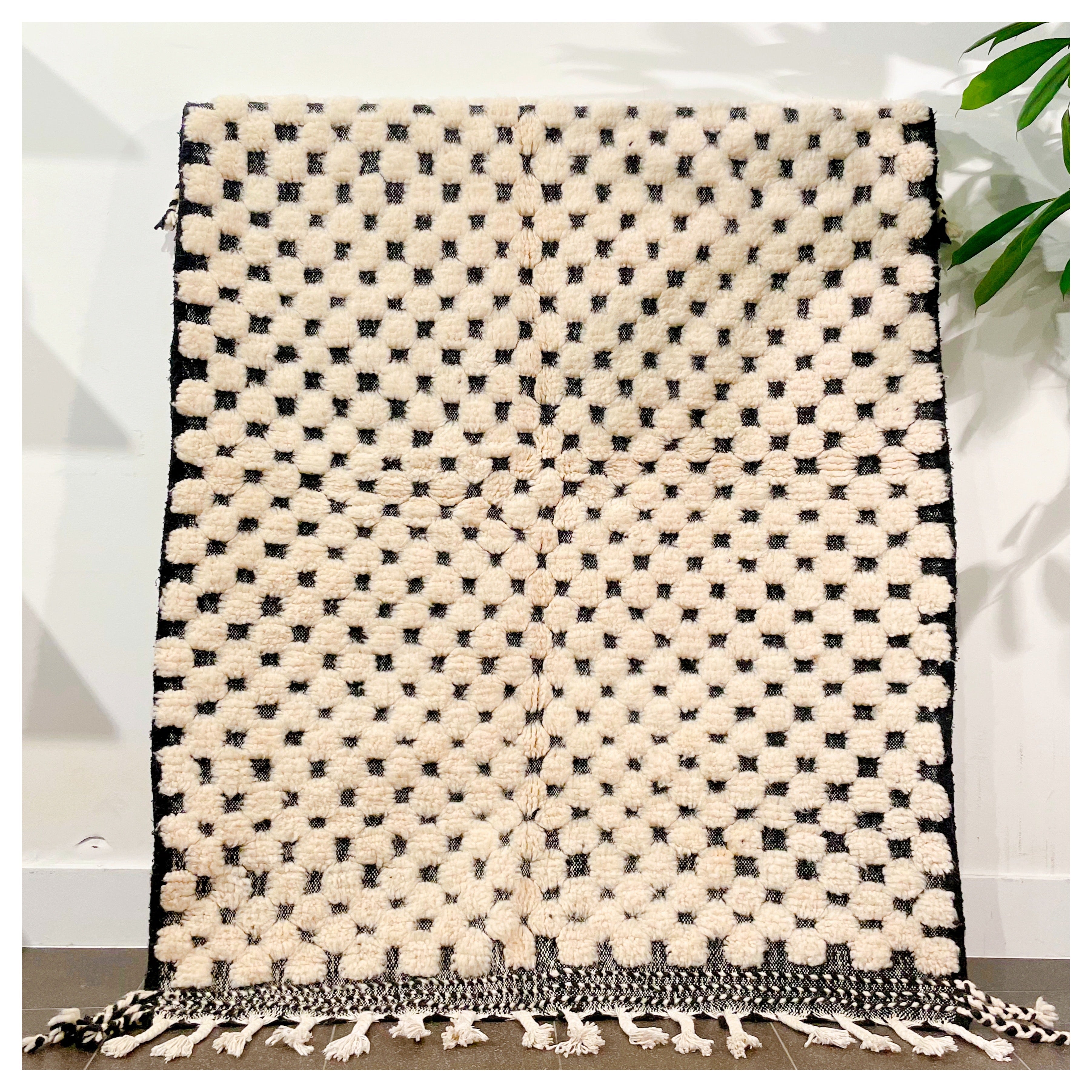 Tapis berbère Graphique noir & blanc - 160x120cm