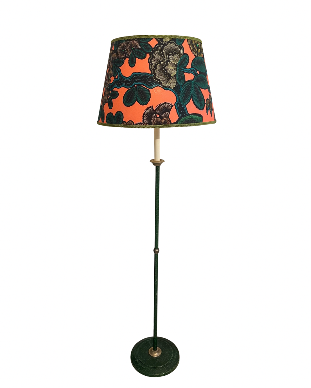 Lampadaire vintage et son nouvel abat-jour floral