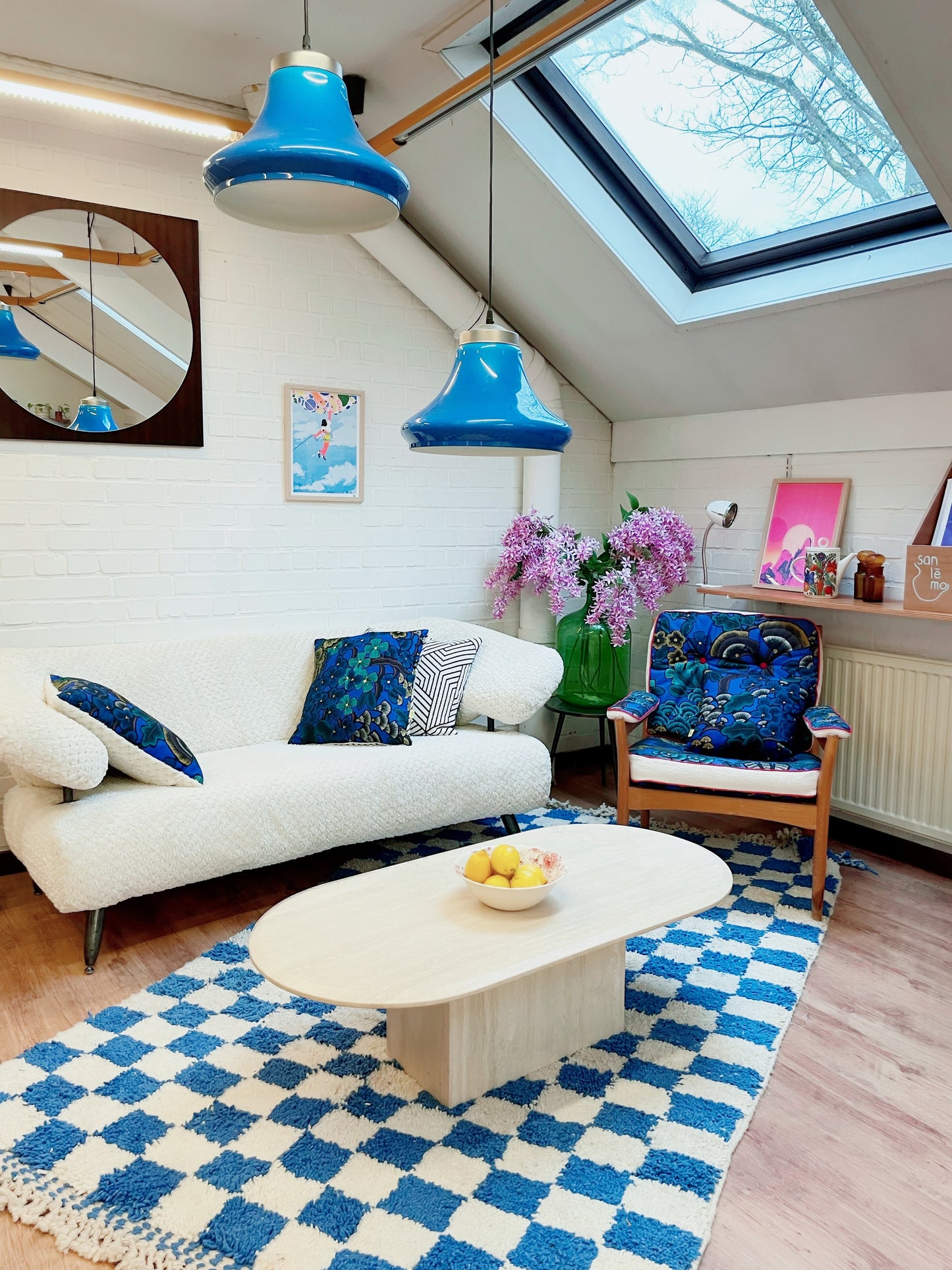 Canapé vintage années 50–60 entièrement regarni