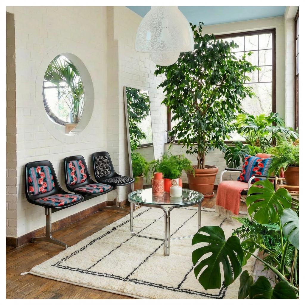 Banquette vintage 3 places regarnie – pièce unique Machao