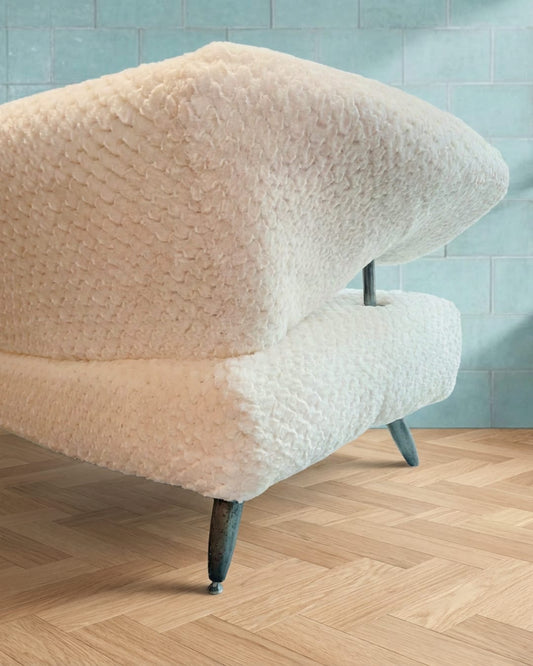 Canapé vintage années 50–60 entièrement regarni