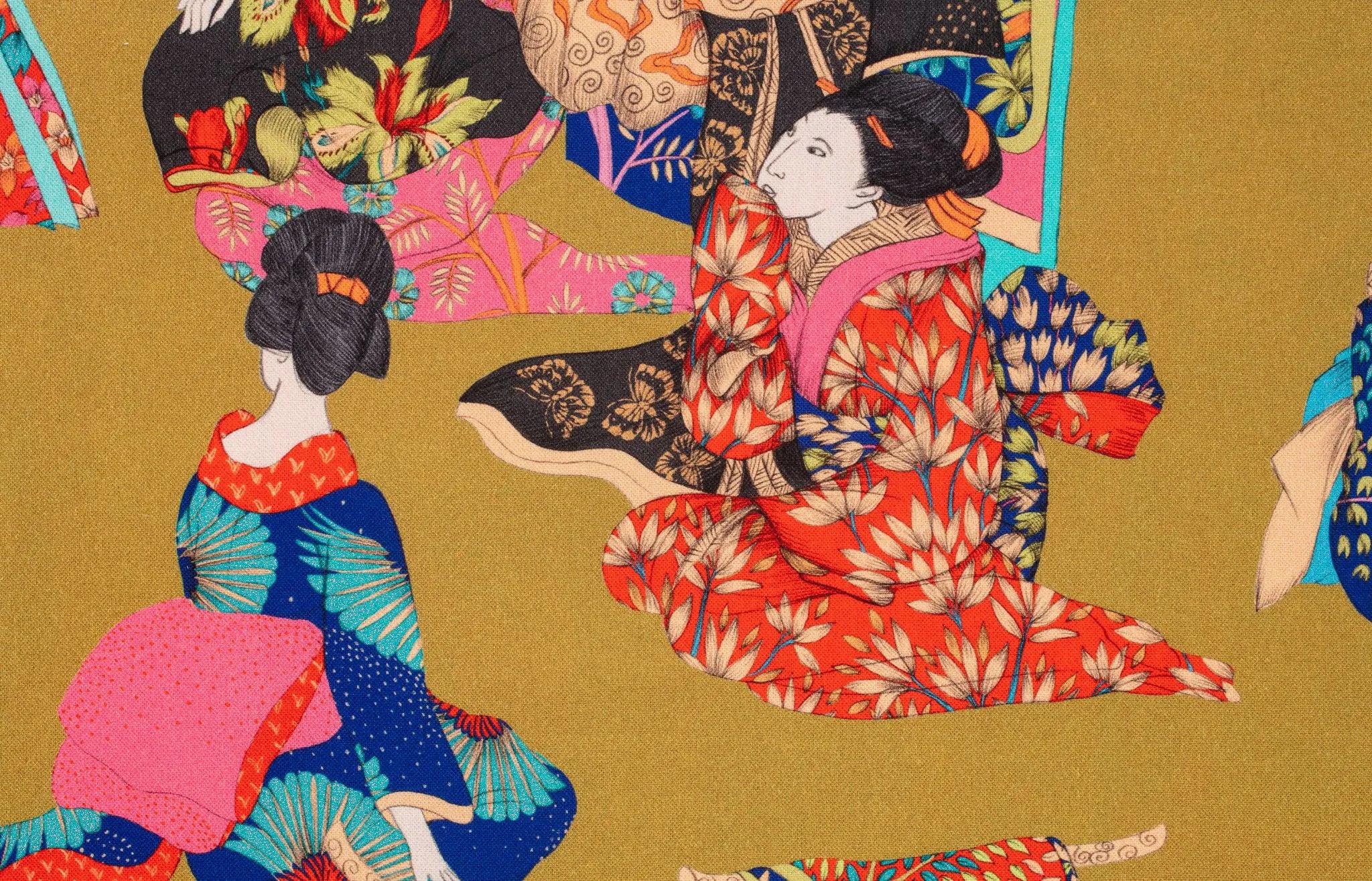 Coussins handmade - Tissu Thevenon Kimono Geisha fond or