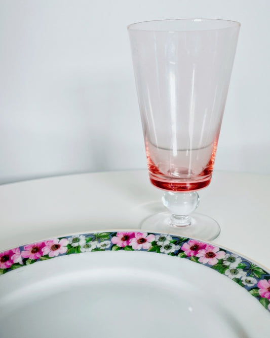 Set de 6 verres vintage rose dégradé – années 60/70