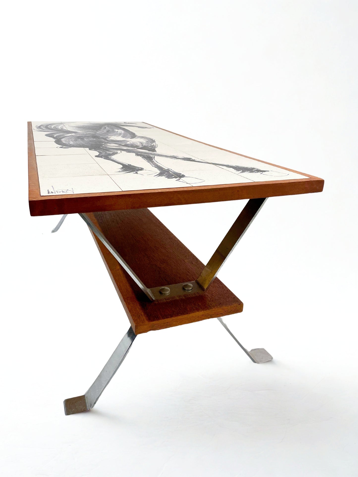Table basse vintage signée ANDREY