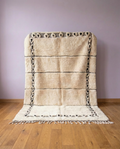 Tapis berbère XXL 290x200cm - épuré blanc et noir