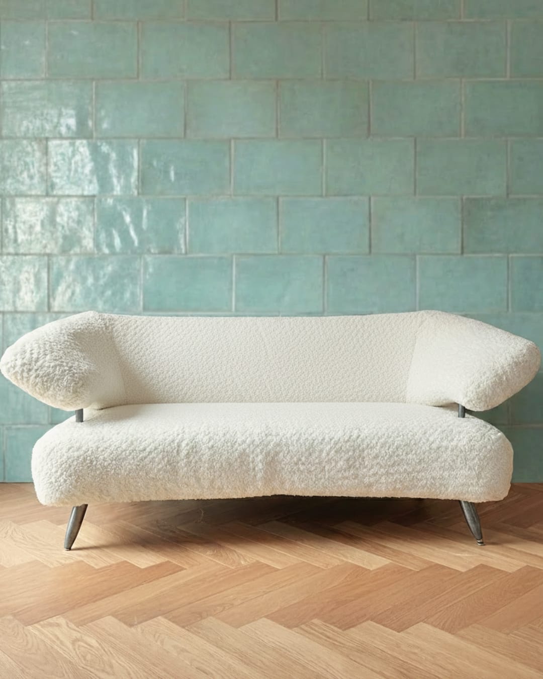 Canapé vintage années 50–60 entièrement regarni