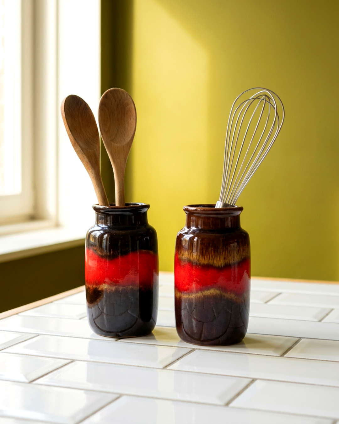 Paire de vases en grès Fat Lava – Allemagne de l’Ouest, années 1970